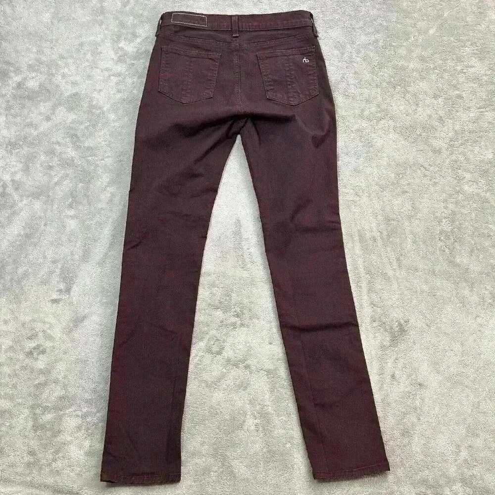 Rag & Bone Legging Jeans Women’s 27 Maroon Burgandy Slim Skinny Casual Pants - Picture 10 of 12